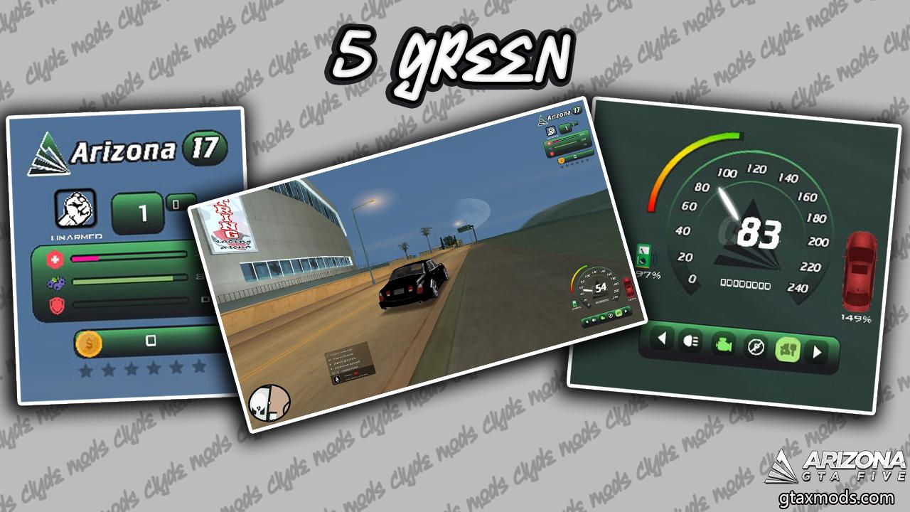 Green HUD+SPEED for Launcher ARZ | CLYDE MODS - Файлы, Худы » GTAXMODS -  Моды и файлы для GTA 5, GTA SAMP